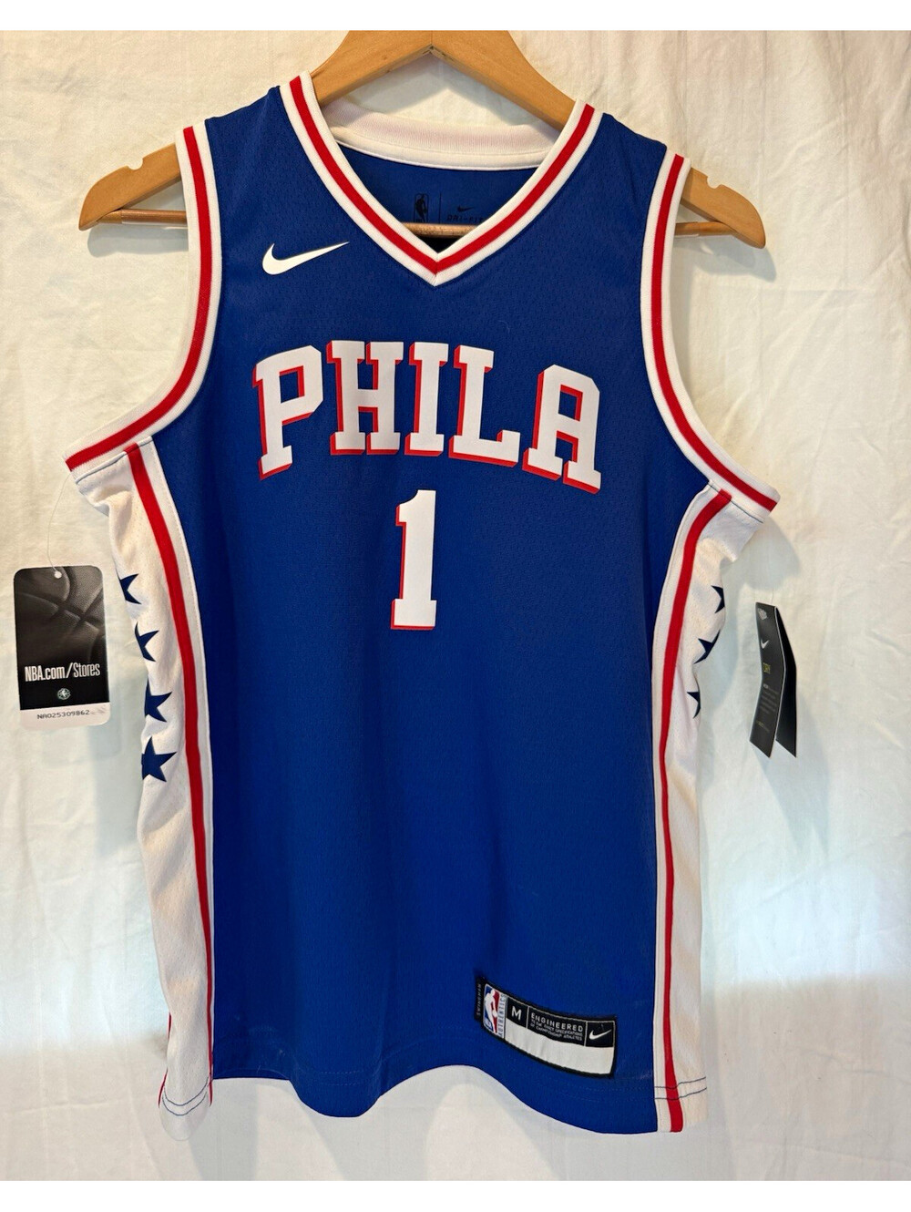NWT Nike Dri-FIT NBA Philadelphia 76ers James Harden #1 Youth Jersey Blue M